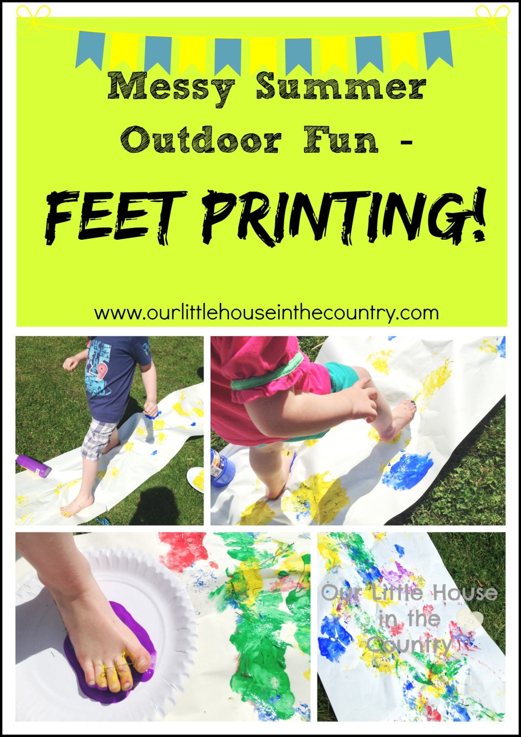 Feet Painting or Printing- Outdoor Messy Summer Fun for Kids!