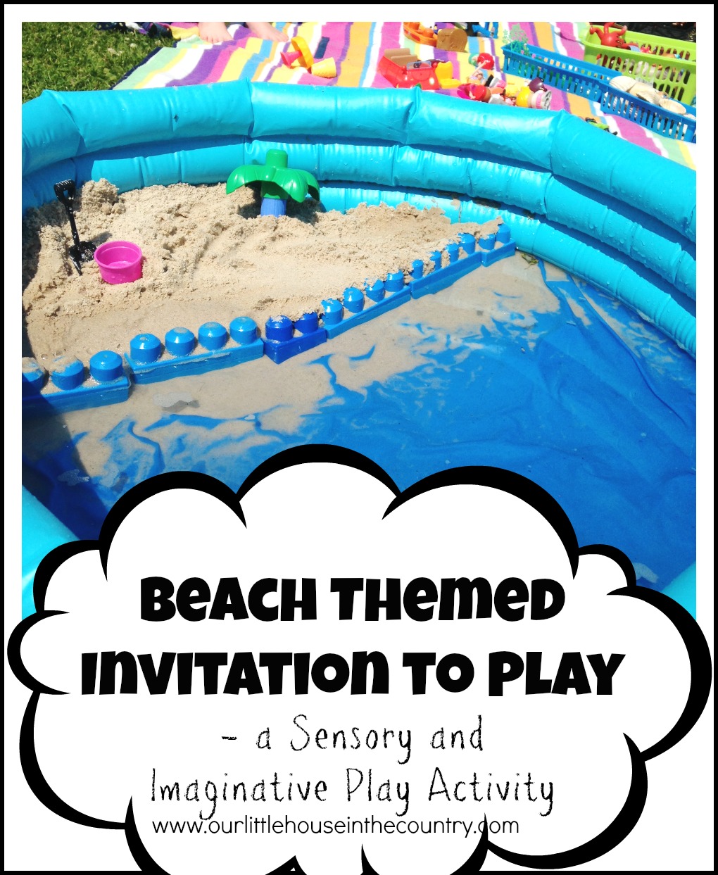 Beach Themed Invitation to Play  – Small World Play and Sensory Play