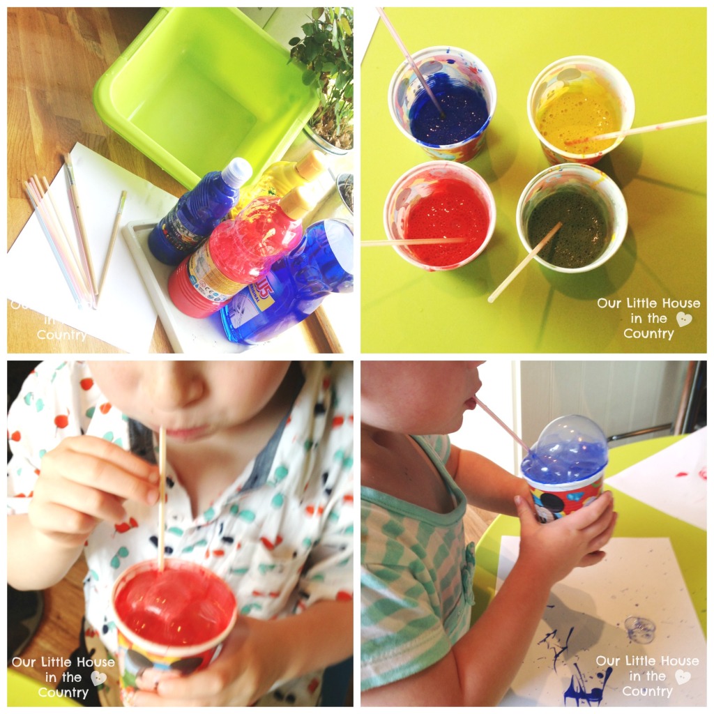 Bubble Painting- Messy Art Fun, Perfect Activity for a Rainy Day - Our Little House in the Country #art #kidsactivities #messyplay #bubblepaint