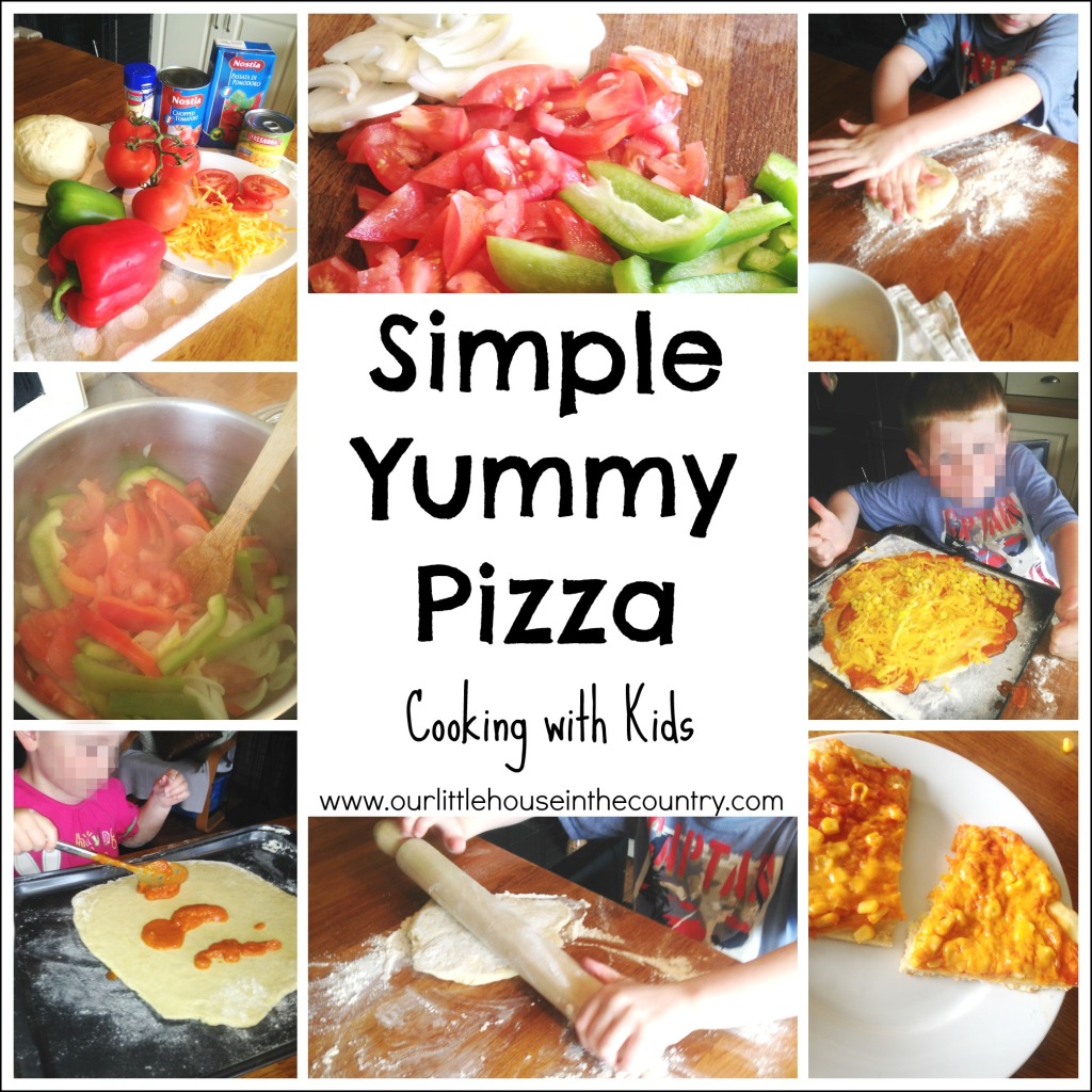 Simple Yummy Pizza - Cooking with Kids- Our Little House in the Country #homecooking #cookingwithkids