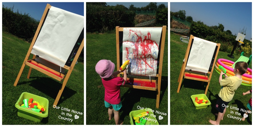 Painting with Water Pistols – Outdoor Summer Fun!