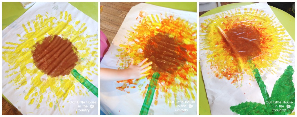 Sunflowers – Handprint Art for Kids
