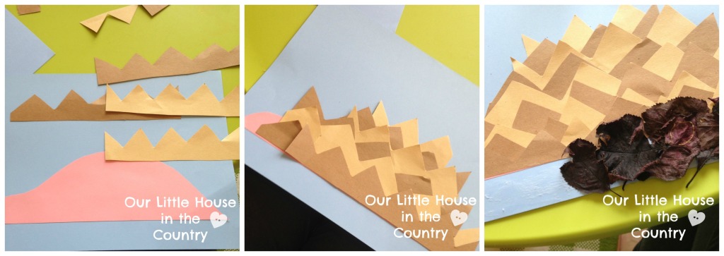 Hedgehogs - Leaf and Paper Collages - Autumn/Fall Preschool Craft Our Little House in the Country