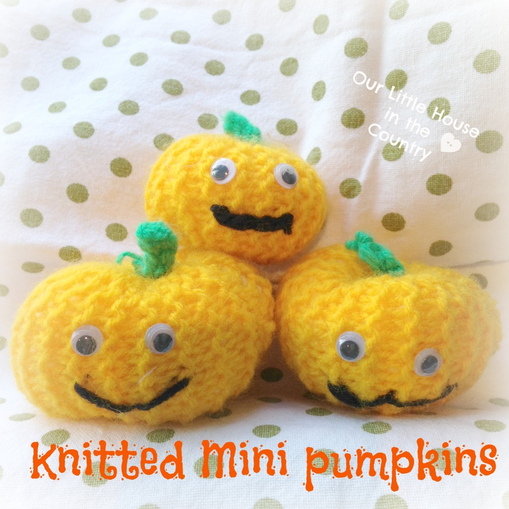 Knitted Mini Pumpkins - a quick and easy knitting project for children with basic knitting skills - Our Little House in the Country
