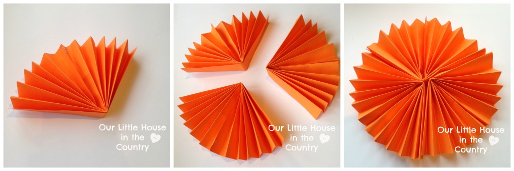 Paper Fan Pumpkin Decorations - Simple Halloween Paper Craft for Kids - Our Little House in the Country  