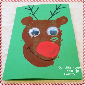 Potato Print Reindeer Christmas Card - Our Little House in the Country 5